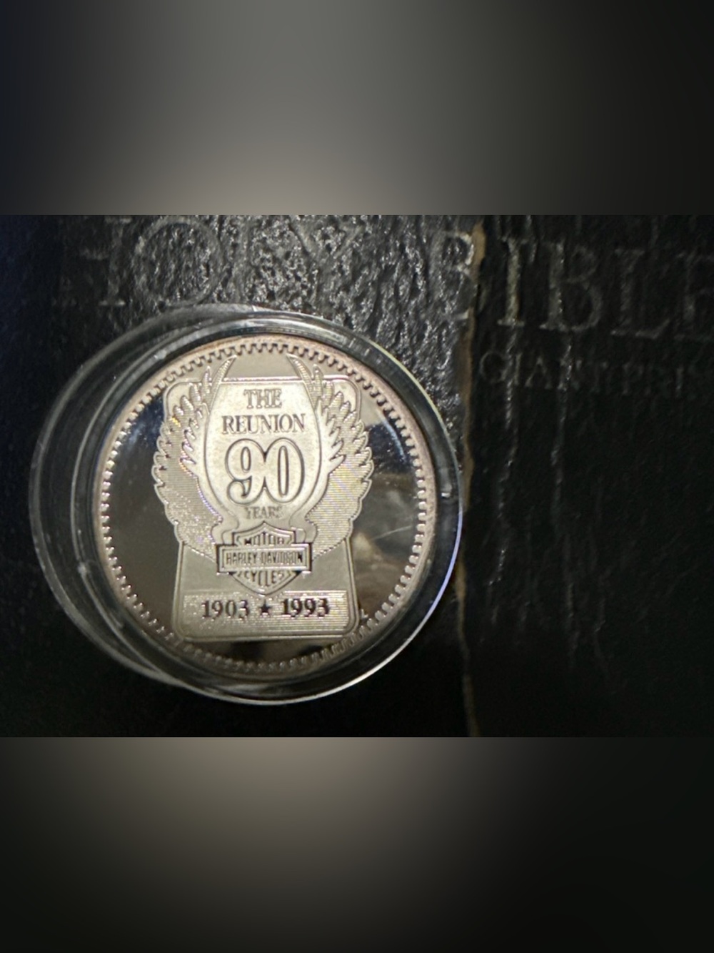 Harley Davidson 1993 The Reunion 90 Years 1 oz .999 Fine Silver Round in Case